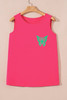 Sachet Pink Butterfly Graphic Casual Tank Top Sachet Pink Butterfly Graphic Casual Tank Top