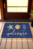 Bluing Welcome Beach Theme Pattern Non Slip Door Mat Bluing Welcome Beach Theme Pattern Non Slip Door Mat
