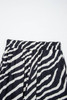 Black Zebra Striped Summer Wide Leg Pants
