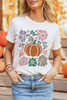 White Flower Pumpkin Distressed Graphic T Shirt
