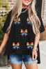 Black Pride Bow Print Oversize Cotton T Shirt