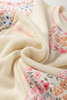 Beige Floral Patchwork Chest Pocket Wide Sleeve Waffle T Shirt Beige Floral Patchwork Chest Pocket Wide Sleeve Waffle T Shirt