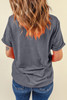 Gray Redeo Check Spades Western Graphic T Shirt