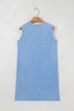 Beau Blue Mineral Wash Tank Mini Dress with Pockets
