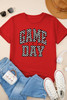 Red Checkered Game Day Graphic T Shirt