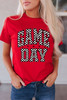 Red Checkered Game Day Graphic T Shirt