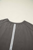 Medium Grey Lace Bow Raw Edge Drop Shoulder Casual T Shirt Medium Grey Lace Bow Raw Edge Drop Shoulder Casual T Shirt