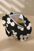 Black Flower Print Quilted Large Duffel Bag