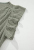 Laurel Green Flutter Sleeve Lace V Neck Shirt
