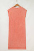 Carrot Mineral Wash Pocketed T-shirt Long Dress