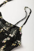 Black Floral Spaghetti Strap Shirred Bodice Tied Empire Waist Maxi Dress