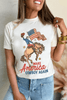 White MAKE AMERICA COWBOY AGAIN Graphic Crewneck Tee
