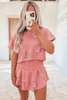 Blossom Sequin Horse Shoe Cropped Tee and High Waist Skort Set