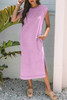 Wisteria Mineral Wash Pocketed T-shirt Long Dress