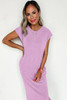 Wisteria Mineral Wash Pocketed T-shirt Long Dress