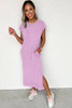 Wisteria Mineral Wash Pocketed T-shirt Long Dress