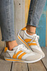 Yellow Color Block Patchwork Breathable Lace-up Sneakers