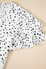 White Dalmatian Print Layered Ruffled Short Sleeve Blouse