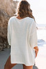 Beige Textured Knit Drop Shoulder Short Sleeve Sweater