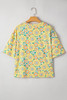 Yellow Summer Flower Printed Drop Shoulder Loose T Shirt Yellow Summer Flower Printed Drop Shoulder Loose T Shirt