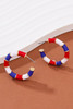 Dark Blue Independence Day Enamel C-shape Stud Earrings Dark Blue Independence Day Enamel C-shape Stud Earrings