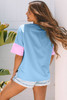Myosotis Frayed Denim Star Patched Oversize T Shirt