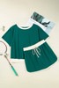 Evergreen Plus Size Contrast Trim T Shirt and Skirt Two Piece Set