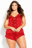 Plus Size Satin Cami Shorts Set