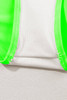 Green Striped Patchwork Spaghetti Strap High Waist Bikini Swimsuit