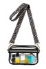Black Leopard Strap Clear Crossbody Bag