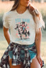 White YEE HAW State of  mind Cowgirl Graphic Western Fashion Tee