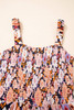 Black Floral Print Smocked High Waist Square Neck Jumpsuit Black Floral Print Smocked High Waist Square Neck Jumpsuit