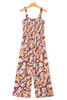 Black Floral Print Smocked High Waist Square Neck Jumpsuit Black Floral Print Smocked High Waist Square Neck Jumpsuit