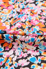 Orange Floral Print Flutter Sleeve Blouse Top