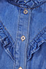 Sky Blue Mineral Wash Frilled Button Up Denim Shirt