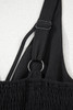 Black Front Cut Out Smocked Back Sleeveless Wide Leg Jumpsuit