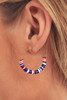 Dark Blue American Flag Inspired Beaded Large Hoop Earrings Dark Blue American Flag Inspired Beaded Large Hoop Earrings