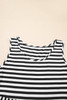 Black Stripe U Neck Sleeveless Loose Fit Mini Dress