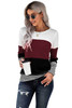 Stylish Colorblock Splicing Stripes Top