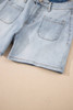 Beau Blue Light Wash High Rise Denim Shorts