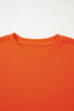 Orange Varsity Striped Detail Drop Shoulder Oversized Sweatshirt