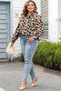 Leopard Flora Print Plus Size Shirt