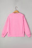 Bonbon Lace Insert Bow Embroidered Exposed Seam Sweatshirt