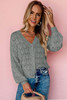 Gray Lightweight Buttoned Front Crochet Cardigan