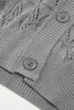 Gray Lightweight Buttoned Front Crochet Cardigan