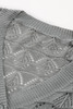 Gray Lightweight Buttoned Front Crochet Cardigan