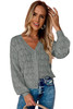 Gray Lightweight Buttoned Front Crochet Cardigan