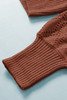 Red Bishop Sleeve Button V Neck Cardigan Sweater