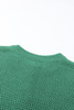 Green-2 Henley Pullover Drop Shoulder Sweater with Slits