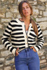 Black Stripe Chic Golden Button Cardigan Sweater